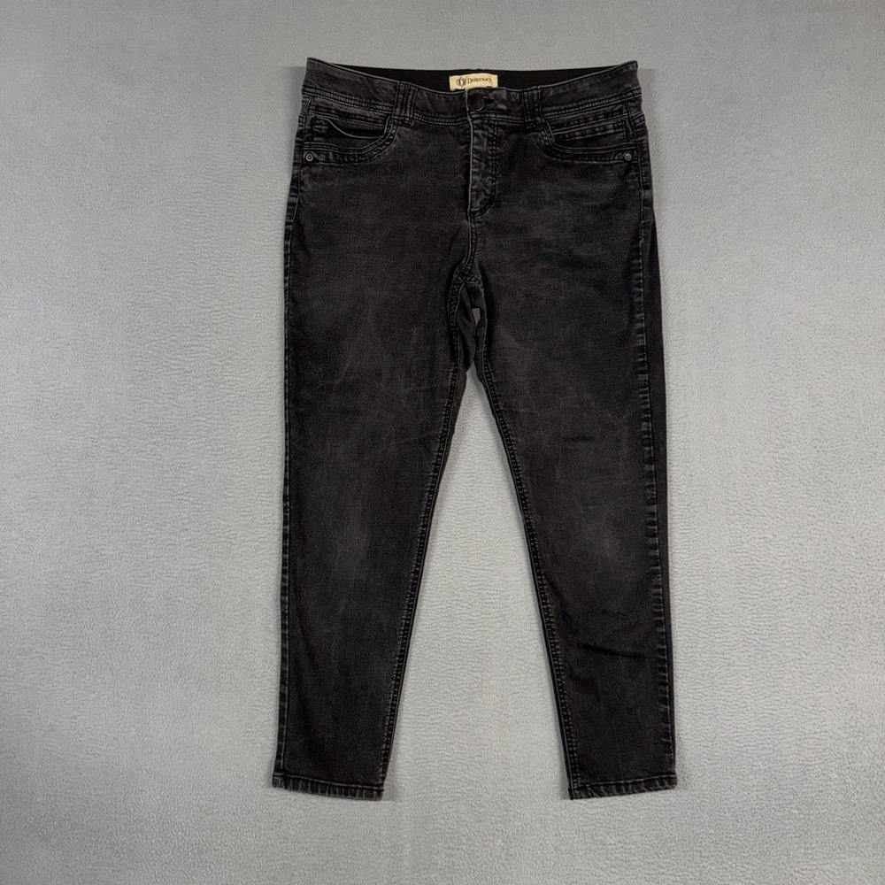 Democracy Jeans Womens 14 Black Skinny Ankle Ab Technology Stretch Denim Cotton